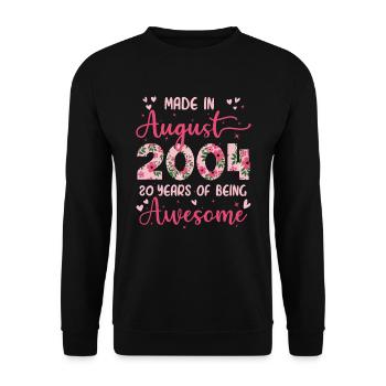 August 2004 20th Birthday Gift for Girl - Unisex Sweatshirt - black - Front - Alina (178cm) & Michal (187cm)