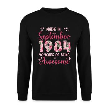 September 1984 Women's 30th Anniversary - Unisex Sweatshirt - black - Front - Alina (178cm) & Michal (187cm)
