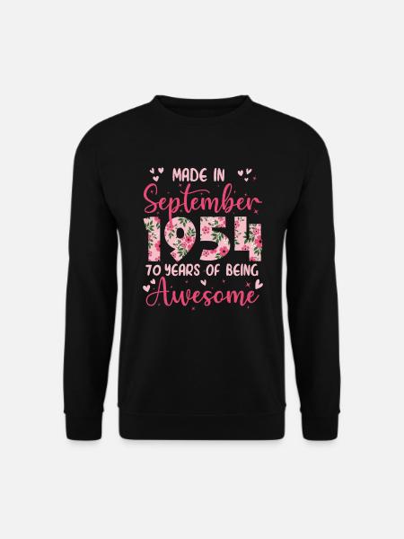 September 1954 Women's 70th Anniversary - Unisex Sweatshirt - black