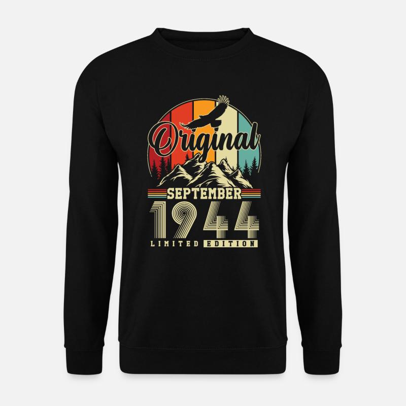 Original September 1944 Jahrgang Geburtstag - Unisex Pullover - Schwarz