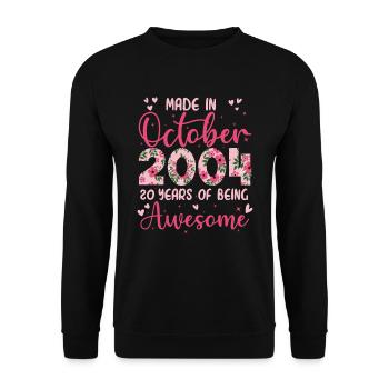 Octobre 2004 Anniversaire 20 Ans Pour filles - Sweat-shirt Unisexe - noir - Devant - Alina (178cm) & Michal (187cm)