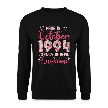 Oktober 1994 30-jähriges Jubiläum der Frauen - Unisex Pullover - Schwarz - Vorne - Alina (178cm) & Michal (187cm)