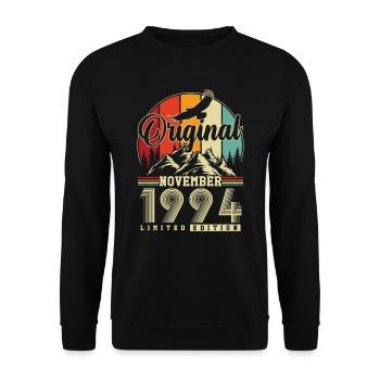 Original Novembre 1994 Vintage Anniversaire - Sweat-shirt Unisexe - noir - Devant - Alina (178cm) & Michal (187cm)
