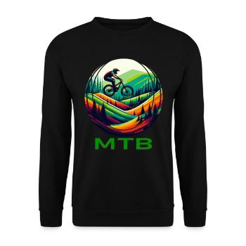 MTB Bike - Unisex Sweatshirt - black - Front - Alina (178cm) & Michal (187cm)