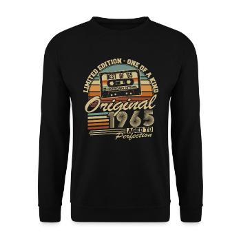 Original 1965 Vintage Rétro Cadeau d’anniversaire - Sweat-shirt Unisexe - noir - Devant - Alina (178cm) & Michal (187cm)