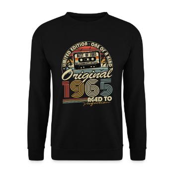 Original 1965 Vintage Cadeau d’anniversaire Rétro - Sweat-shirt Unisexe - noir - Devant - Alina (178cm) & Michal (187cm)