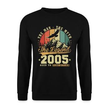 Vintage 2005 Homme Mythe Légende Anniversaire Rétro - Sweat-shirt Unisexe - noir - Devant - Alina (178cm) & Michal (187cm)