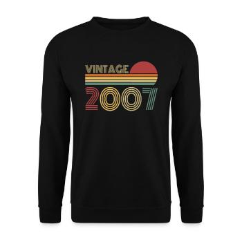 Vintage 2007 Vintage Birthday Retro - Unisex Sweatshirt - black - Front - Alina (178cm) & Michal (187cm)