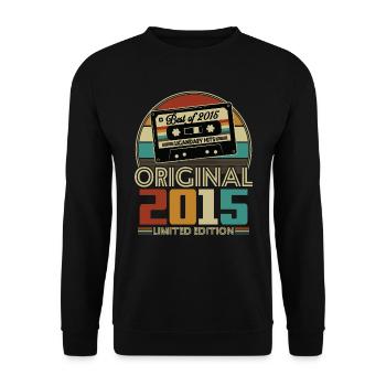 Original 2015 10e Anniversaire Cadeau Vintage - Unisex Sweatshirt - black - Front - Alina (178cm) & Michal (187cm)