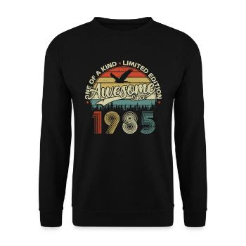 Vintage 1985 Rétro Cadeau D'anniversaire 40 Ans - Sweat-shirt Unisexe - noir - Devant - Alina (178cm) & Michal (187cm)