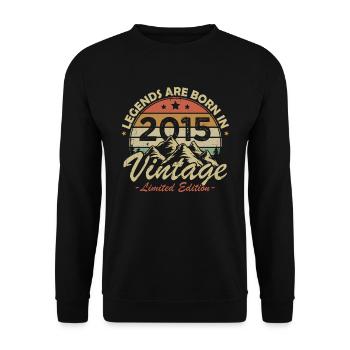 Les Légendes Sont Nées En 2015 Vintage Cadeau - Sweat-shirt Unisexe - noir - Devant - Alina (178cm) & Michal (187cm)