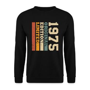 Original 1975 Vintage Rétro Cadeau d’anniversaire - Sweat-shirt Unisexe - noir - Devant - Alina (178cm) & Michal (187cm)