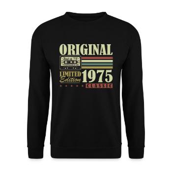 Original 1975 Vintage Rétro Cadeau d’anniversaire - Sweat-shirt Unisexe - noir - Devant - Alina (178cm) & Michal (187cm)