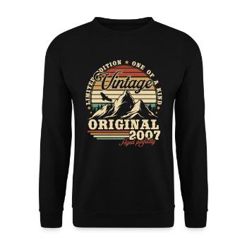 Vintage 2007 Original Birthday Gift - Unisex Sweatshirt - black - Front - Alina (178cm) & Michal (187cm)