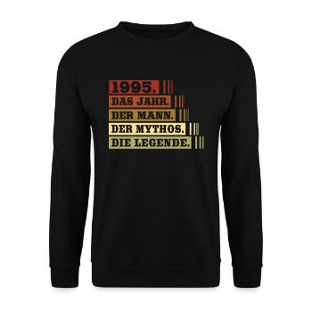 Vintage Born 1995 Man Myth Legend - Unisex Sweatshirt - black - Front - Alina (178cm) & Michal (187cm)