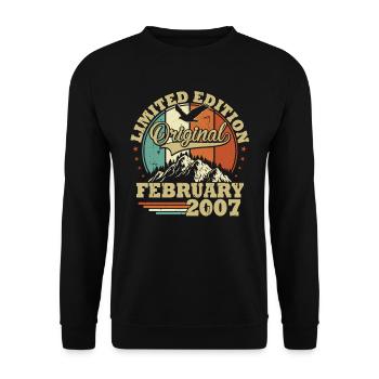 Original February 2007 Vintage Birthday Gift - Unisex Sweatshirt - black - Front - Alina (178cm) & Michal (187cm)