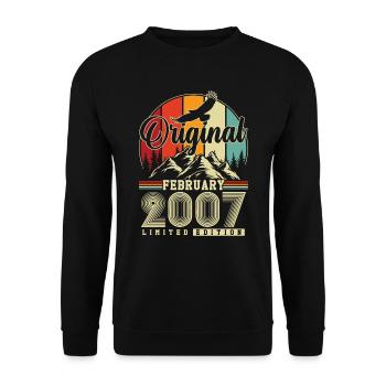 Original Février 2007 Vintage Anniversaire - Sweat-shirt Unisexe - noir - Devant - Alina (178cm) & Michal (187cm)