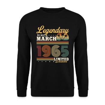 Legendary since March 1965 vintage birthday - Unisex Sweatshirt - black - Front - Alina (178cm) & Michal (187cm)