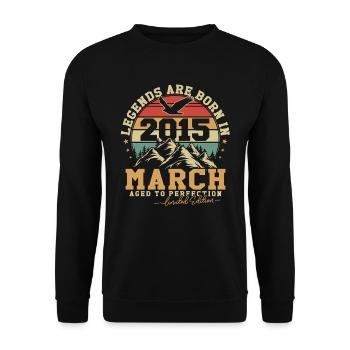 Mars 2015 Vintage Anniversaire 2015 Cadeau - Sweat-shirt Unisexe - noir - Devant - Alina (178cm) & Michal (187cm)