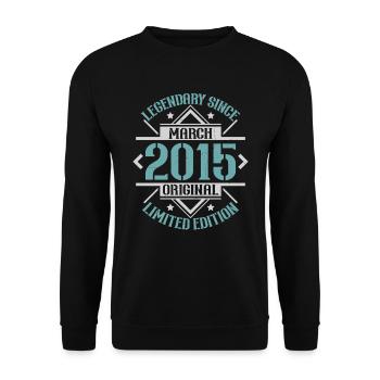 Vintage Mars 2015 Rétro Cadeau D'anniversaire - Sweat-shirt Unisexe - noir - Devant - Alina (178cm) & Michal (187cm)