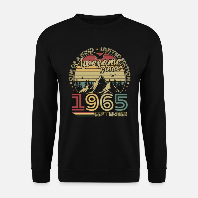 Vintage September 1965 Retro Geburtstagsgeschenk - Unisex Pullover - Schwarz