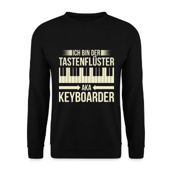 Ich Bin der Tastenflüsterer AKA Keyboarder - Unisex Pullover - Schwarz - Vorne - Alina (178cm) & Michal (187cm)