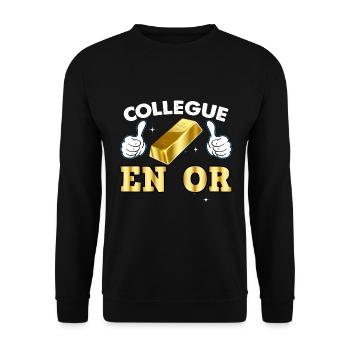 Pour mon collègue de valeur Citation drôle fête - Sweat-shirt Unisexe - noir - Devant - Alina (178cm) & Michal (187cm)