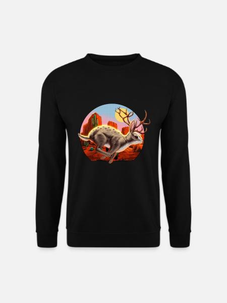 Jackalope Cryptid Rabbit - Unisex Sweatshirt - black