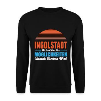 Ingolstadt Wo Das Meer Der Möglichkeiten Nie Trock - Unisex Pullover - Schwarz - Vorne - Alina (178cm) & Michal (187cm)