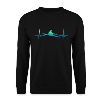 Rowing Heartbeat Boat Rower - Unisex Sweatshirt - black - Front - Alina (178cm) & Michal (187cm)