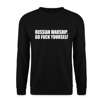 russian warship go f yourself - Sweat-shirt Unisexe - noir - Devant - Alina (178cm) & Michal (187cm)