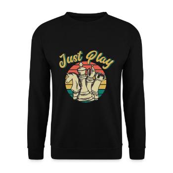 Chess Player Pieces Chess Mat - Unisex Sweatshirt - black - Front - Alina (178cm) & Michal (187cm)