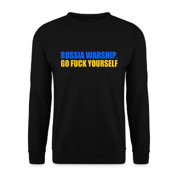 russian warship go f yourself - Unisex Pullover - Schwarz - Vorne - Alina (178cm) & Michal (187cm)