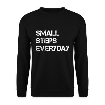 Small Steps Everyday - Unisex Pullover - Schwarz - Vorne - Alina (178cm) & Michal (187cm)