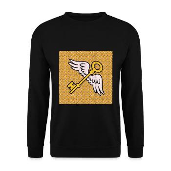 LSD Flying Keys Löschblatt - Unisex Pullover - Schwarz - Vorne - Alina (178cm) & Michal (187cm)