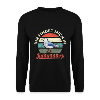 Julianadorp Sehnsucht Niederlande - Unisex Pullover - Schwarz - Vorne - Alina (178cm) & Michal (187cm)
