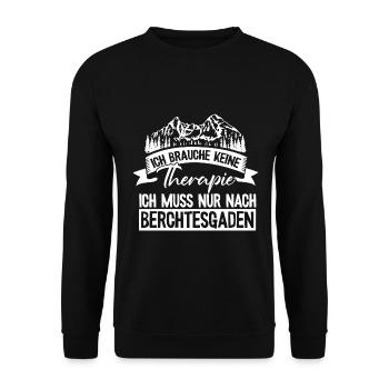 Berchtesgaden keine Therapie Watzmann Wandern - Unisex Pullover - Schwarz - Vorne - Alina (178cm) & Michal (187cm)