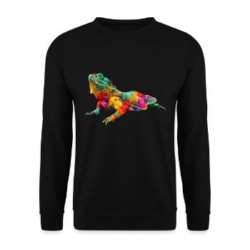 Bearded Dragon Colorful - Unisex Sweatshirt - black - Front - Alina (178cm) & Michal (187cm)