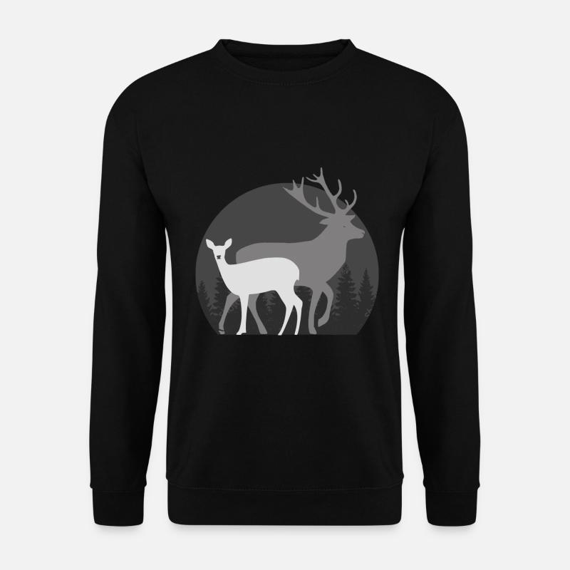 Jagd auf Hirschjäger Rehe - Unisex Pullover - Schwarz