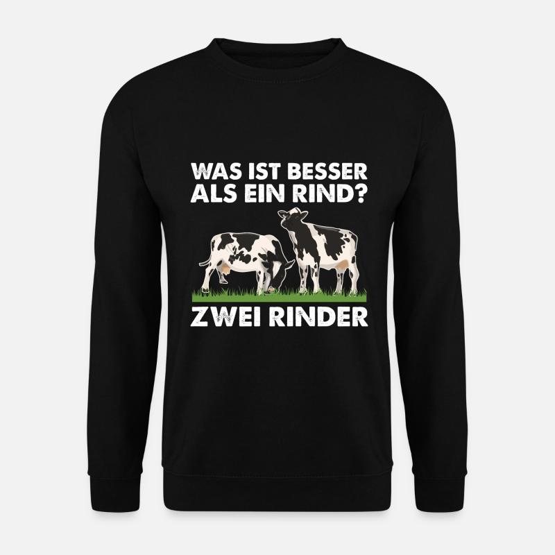 Was ist besser als ein Rind? Zwei Rinder - Unisex Pullover - Schwarz