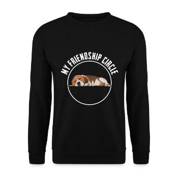 Beagle Dog My Friendship Circle - Unisex Sweatshirt - black - Front - Alina (178cm) & Michal (187cm)