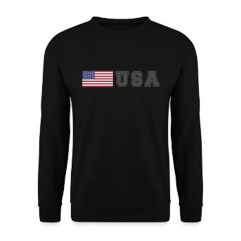 ÉQUIPE États-Unis Drapeau américain devant la police de caractères - Sweat-shirt Unisexe - noir - Devant - Alina (178cm) & Michal (187cm)