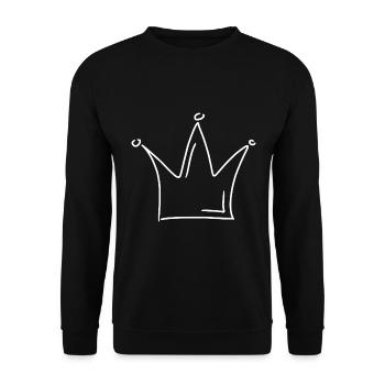 Emoji crown crowns sketch white - Unisex Sweatshirt - black - Front - Alina (178cm) & Michal (187cm)