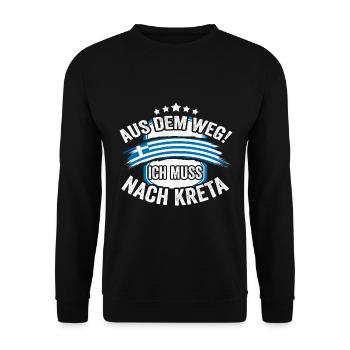 Aus dem Weg Kreta Griechenland Urlaub - Unisex Pullover - Schwarz - Vorne - Alina (178cm) & Michal (187cm)