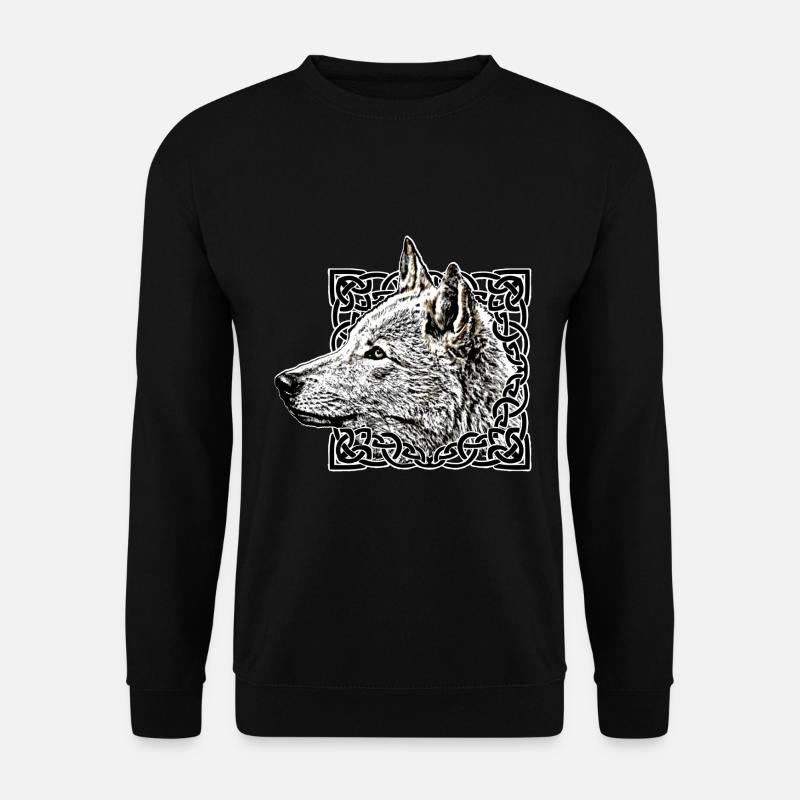 Wolf, grey - Unisex Sweatshirt - black