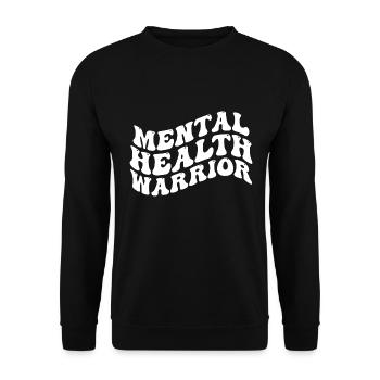 Mental Health Warrior - Unisex Sweatshirt - black - Front - Alina (178cm) & Michal (187cm)