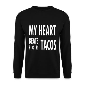 Mon cœur bat pour les tacos Funny Food Lover - Sweat-shirt Unisexe - noir - Devant - Alina (178cm) & Michal (187cm)