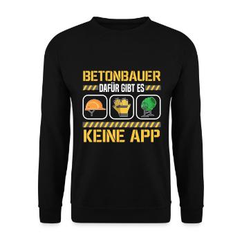 Lustiger Betonbauer Spruch - Unisex Pullover - Schwarz - Vorne - Alina (178cm) & Michal (187cm)