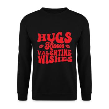 Hugs Kisses Valentine Wishes - Unisex Pullover - Schwarz - Vorne - Alina (178cm) & Michal (187cm)