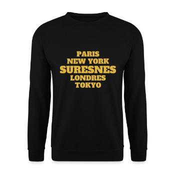 Suresnes Style - Unique streets, unique style. - Sweat-shirt Unisexe - noir - Devant - Alina (178cm) & Michal (187cm)